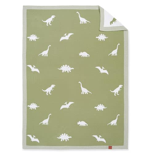 Dinosaur Jacquard Baby Blanket, 30"x40" Two-Sided Breathable Throw Blanket for Boys and Girls, Newborn Infant Toddler Ideal for Gift