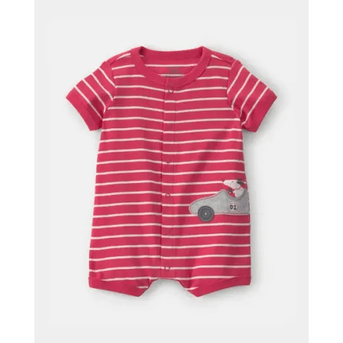 Baby Boy Race Car Striped Romper - Red | Carter's