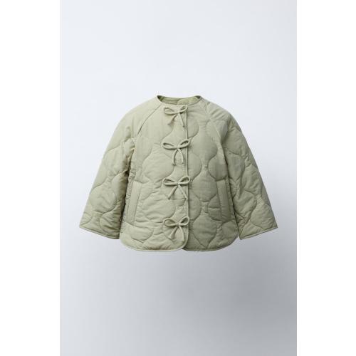 BOW PADDED JACKET - Light green | ZARA United States