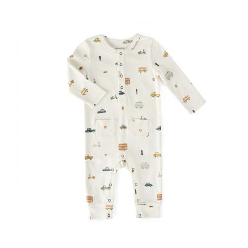 Henley Patch Pocket Romper - Rush Hour – Pehr