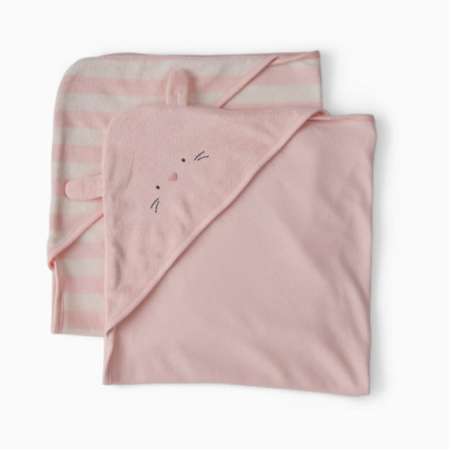 Hooded Towel (2 Pack) - Pink Bunny