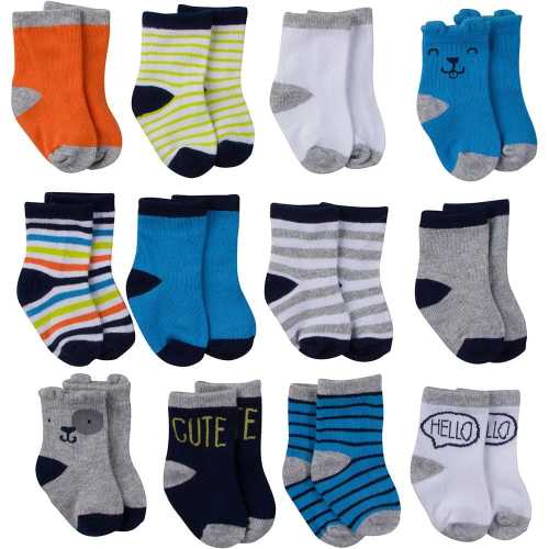 12-Pack Baby Boy's Multi-Colored Jersey Crew Socks – Gerber Childrenswear