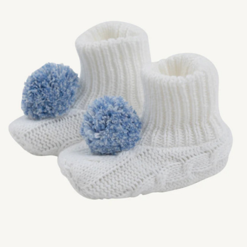Bryer Booties - Worth Avenue White with Buckhead Blue & Barbados Blue