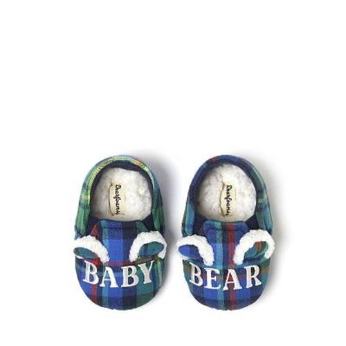 Dearfoams Baby Bear Plaid Closed Back Slippers