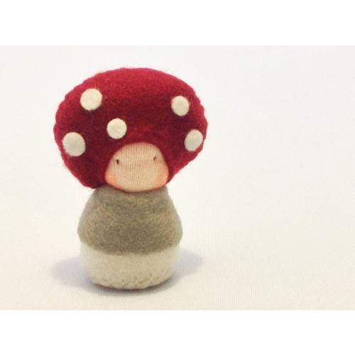 Mosiki - Small felt doll, Toadstool Waldorf style toy, Mushroom Plush, Organic Toy, Eco Friendly toy