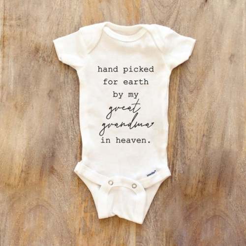 Hand Picked for Earth by My Great Grandma in Heaven Baby Bodysuit, Baby Clothes Bodysuit Prefect Baby Shower Gift 117 - Etsy