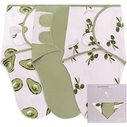 Newborn Swaddle - Baby Swaddles 0-3 Months - 3 Pack Premium Cotton Swaddle Blankets - Baby Gifts for Boys Girls - Gender Neutral Baby Gift - Velcro Swaddle - Baby Wrap -100% Cotton