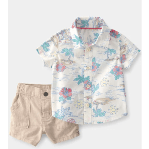 Baby Boy 2-Piece Tropical Beach Short-Sleeve Top & Pant Set | Carter's