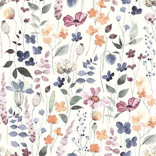 SANILA Floral Wallpaper Vintage Multicolor Leaves Floral Peel and Stick Wallpaper Mural Removable Prepasted Floral Contact Paper for Walls Cabinets Shelves Drawer 17.71''x236.2''