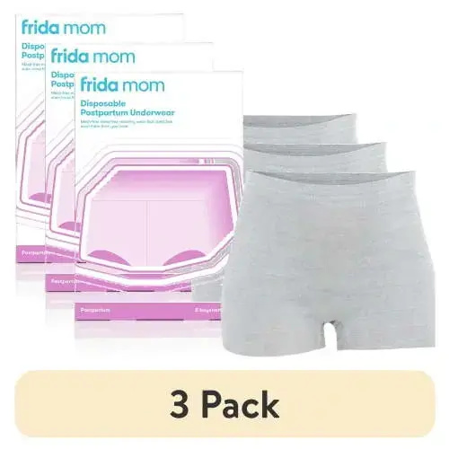 (3 pack) Frida Mom Disposable Postpartum Underwear for Women, Boyshort (8 Count)