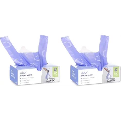 Ubbi Disposable Diaper Sacks, Lavender Scented, Easy-To-Tie Tabs, Diaper Disposal or Pet Waste Bags, 200 Count (Pack of 2)