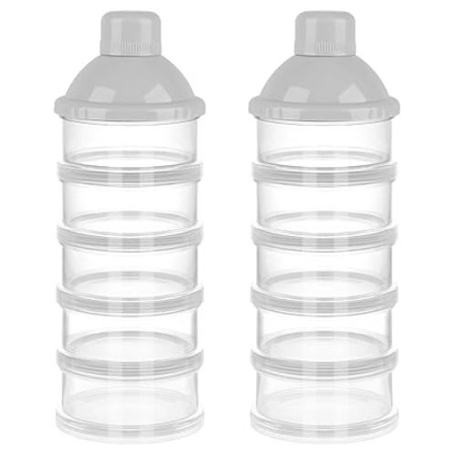 Accmor Formula Dispenser On The Go, 5 Compartments Stackable Formula Container for Travel, Baby Milk Powder Kids Snack Container, BPA Free