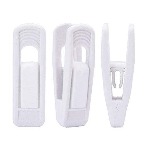 Trgowaul Velvet Hangers Clips, Pants Hangers Velvet Clips, Strong Finger Clips Perfect for Thin Velvet Hangers (20pc, White)