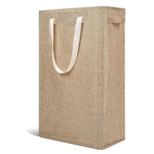 Home Collection Slim Laundry Hamper with Handles 45L Light Khaki
