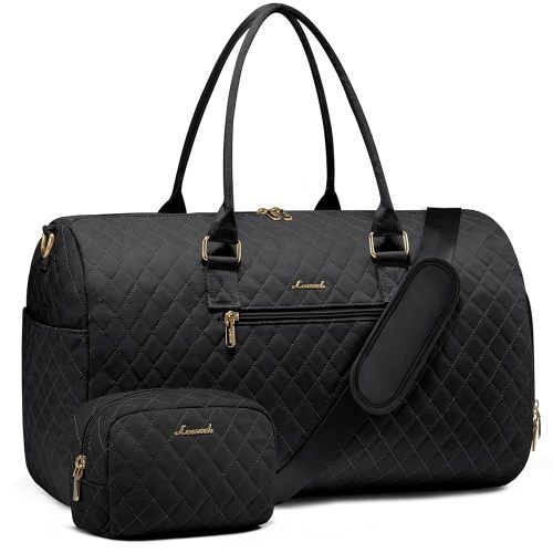 LOVEVOOK Travel Duffle Bag, Weekender Bag for Women with Toiletry Bag, Carry on Overnight Bag with Shoe Compartment, Gym Duffel Bag with Wet Pocket, Mommy Hospital Bags for Labor and Delivery