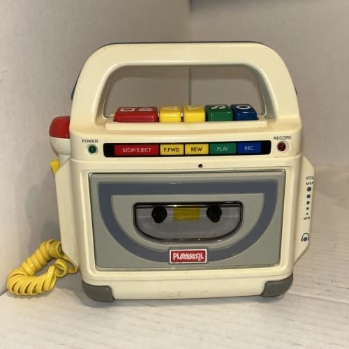 Vintage 1990 Playskool Cassette Tape Player Recorder Microphone Toy NOT TESTED