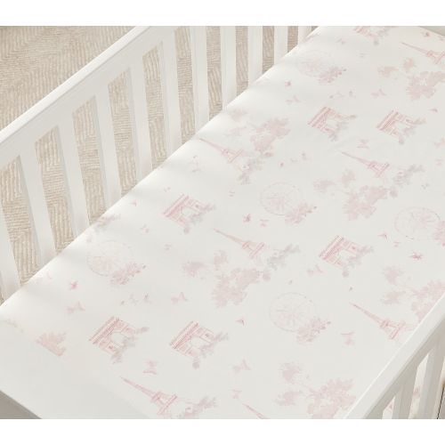 Monique Lhuillier Paris Toile Crib Fitted Sheet
