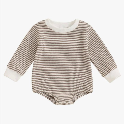 VISGOGO Unisex Baby Boy Girl Romper Waffle Newborn Infant Onesie Clothes Long Sleeve Bubble Oversized Romper Bodysuit Top
