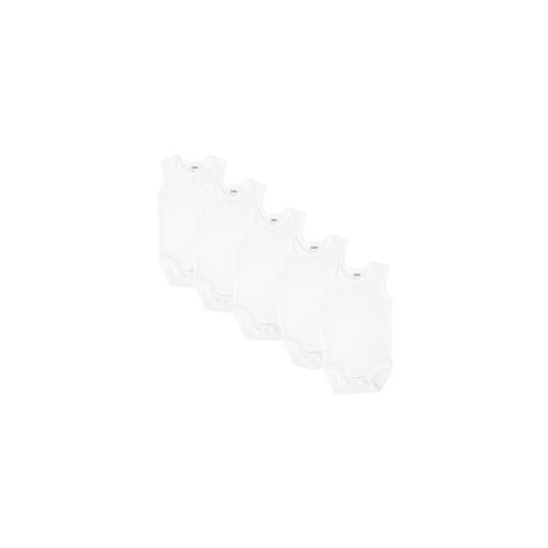 4baby Sleeveless Bodysuit 5 Pack White | Baby Bunting NZ
