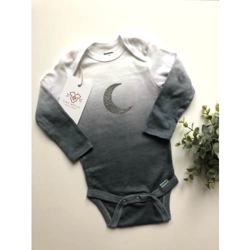 Dip Dyed Moon Bodysuit | Glitter Moon Baby Clothes | Boho Baby Gift | Luna Baby Shirt | Luna