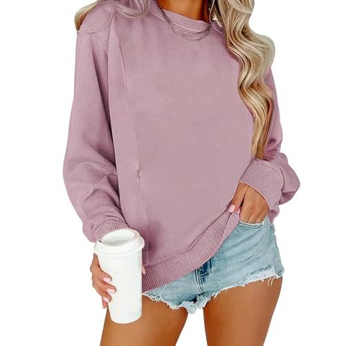 TAIUICY Women Maternity Nursing Sweatshirt Comfort Friendly Zip Breastfeeding Pullover Mama's Boobery Always on Tap Sweater