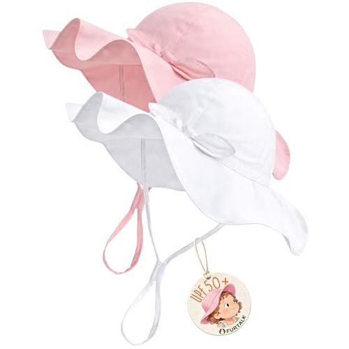 FURTALK Baby Sun Hat Toddler Beach Hats with UPF 50+ Sun Protection Wide Brim Girls Bucket Hat