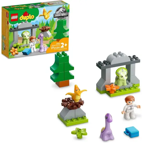 LEGO DUPLO Jurassic World Dinosaur Nursery Toys 10938 - Featuring Baby Triceratops Figure, Dino Learning Toy for Toddlers, Large Bricks Set, Great Animal Playset Gift for Girls & Boys Age 2 Plus
