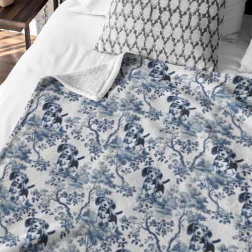 Beagle Blanket Toile Beagle Dog Throw Blanket blue white toile Beagle Plush Blanket Beagle Mom Gift Christmas Beagle Soft Sherpa Home Decor
