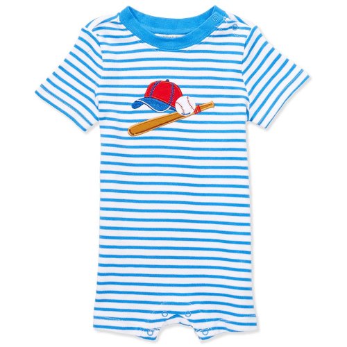 Adventurewear 360 Baby Boys Baseball Applique Short Sleeve Shortall
