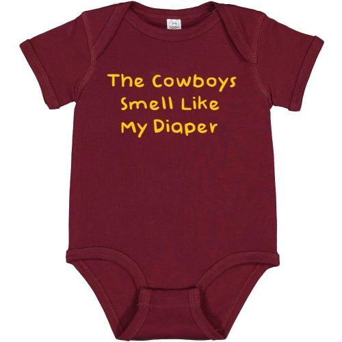 Washington Fan The Cowboys Smell Like My Diaper Funny Baby Bodysuit Gift Outfit