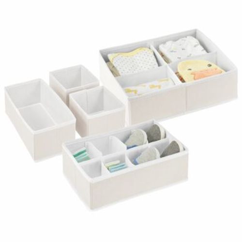 Fabric Dresser and Closet Drawer Storage Organizers - Set of 5