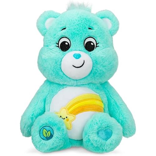 Care Bears 14' Wish Bear Plushie - Medium Size - Sky Blue Plush for Ages 4+ – Perfect Stuffed Animal Holiday, Birthday Gift, Super Soft and Cuddly – For Girls and Boys, Collectors