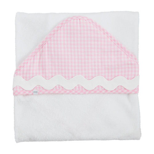 Pink Gingham Design | Hooded Towel | Mud Pie
