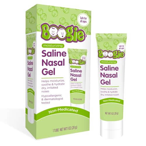 Boogie Saline Nasal Gel, Made with Aloe and Isotonic Saline, Soothes and Hydrates Dry or Irritated Noses, Unscented, Pack of 1