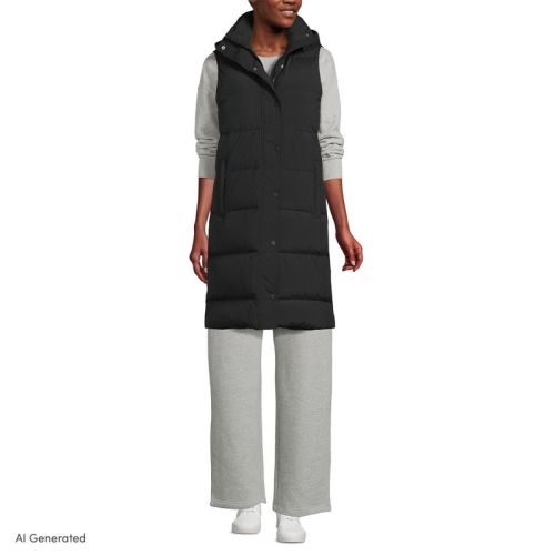 Lands' End Women's Max 600 Down Puffer Vest - Small - Black