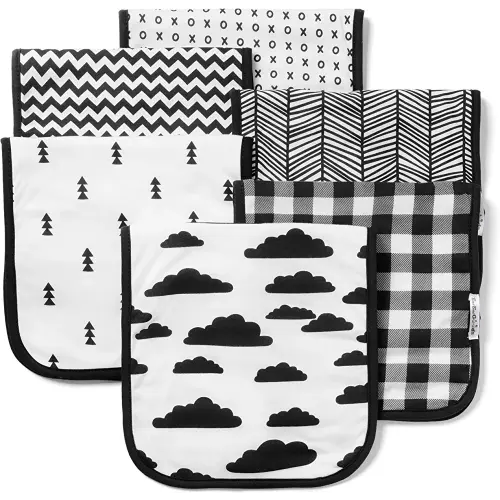 BaeBae Goods Burp Cloths for Baby Boy & Girl - Ultra Absorbent Burping Rags - Anti Shrink Unisex Burpy Clothes - Super Soft Jersey Cotton, Large 21"x10" - Thick for Newborn Cloth Diapers - 6 Pack