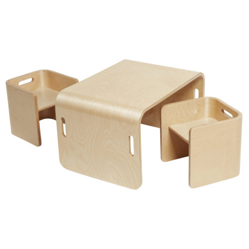 ECR4Kids Premium Bentwood Multipurpose Table and Chair Set, Kids Furniture, Natural, 3-Piece | Wayfair