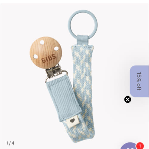 Braided Pacifier Clip Baby Blue & Ivory | bibsworld.com – Bibsworld store US