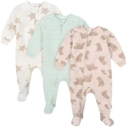 Gerber Baby Boys & Girls 3-Pack Fleece Footed Pajamas