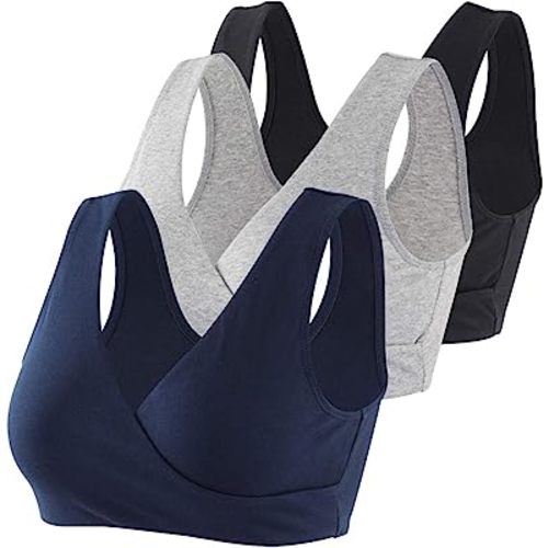 KUCI Maternity Nursing Bra Wireless Cotton Breastfeeding Bra for Sleep