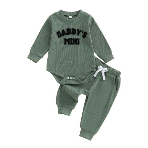 Wxirdiow Toddler Boys Winter Clothes Baby Boy Clothes Preemie Infant Boy Outfits Jumpsuit Bodysuit Letter Print Romper Green Size,0-3 Months