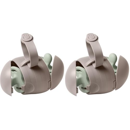 Ubbi On-The-Go Dual Pacifier Holder, Baby Pacifier Case with Strap, Taupe