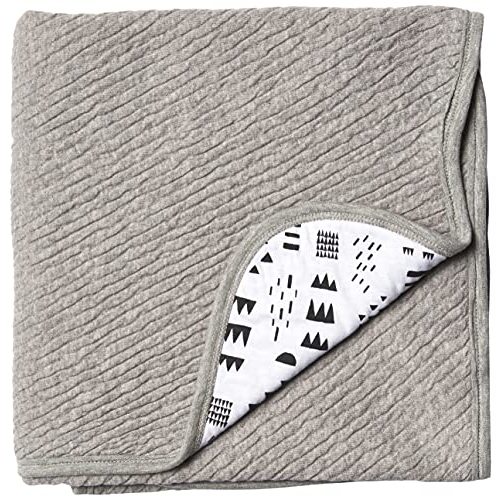 HonestBaby Organic Cotton Matelasse Reversible Receiving Blanket, Pattern Play, One Size