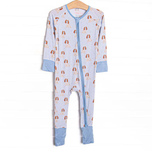 Sleepy Spaniel Bamboo Zippy Pajama, Blue – Stitchy Fish