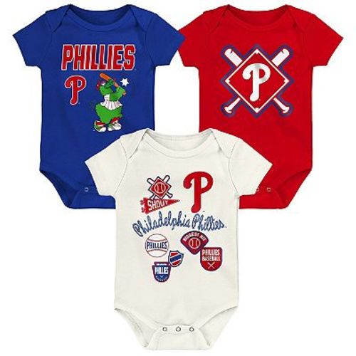 Newborn Outerstuff Philadelphia Phillies Home Plate 3-Piece Creeper Set