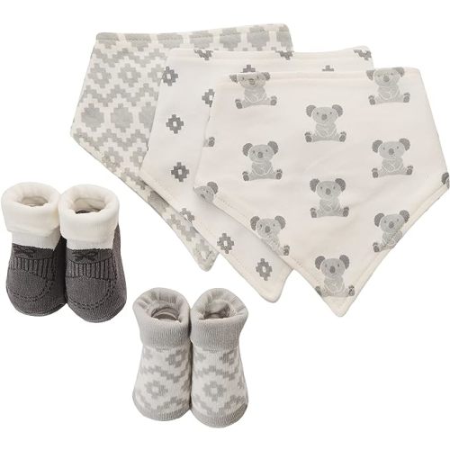 Hudson Baby Unisex Baby Cotton Bib and Sock Set