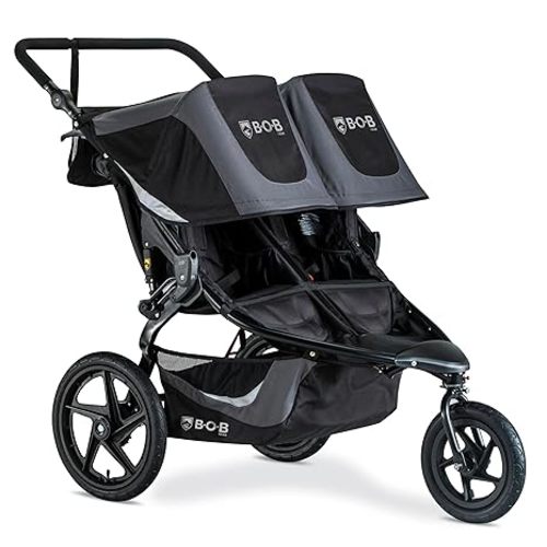 BOB Gear Revolution Flex 3.0 Duallie Jogging Stroller, Double Stroller, Graphite Black
