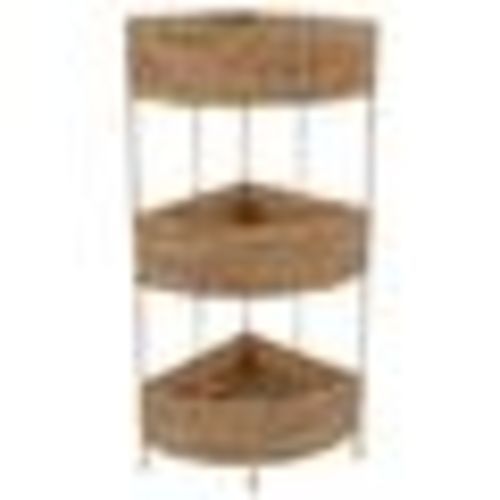 Three-Tier Braided Water Hyacinth Corner Shelf