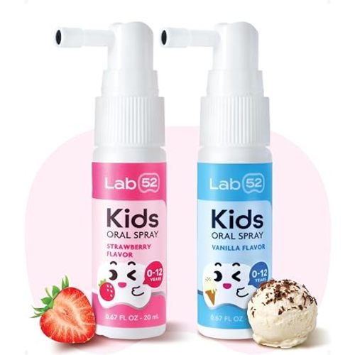 LAB52 Kids Oral Spray, Toothpaste Helper, Xylitol (Strawberry & Vanilla)