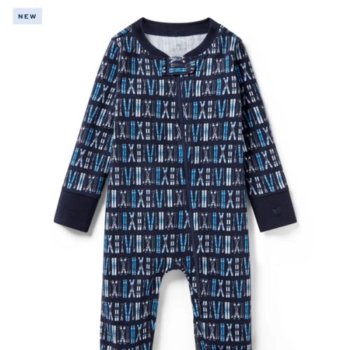Baby's Pima Romper in Ski Trails
